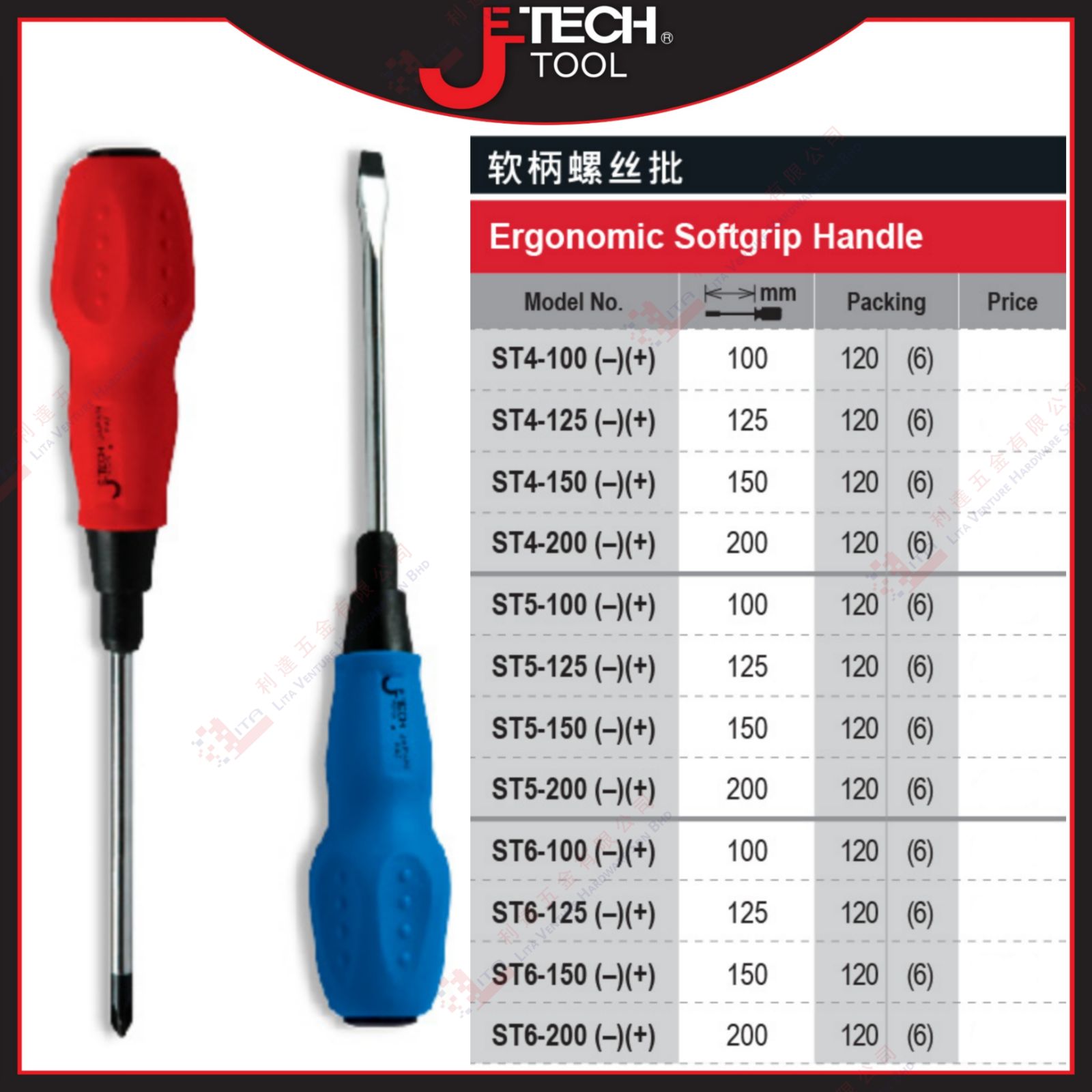 JE TECH BRAND ERGONOMIC SOFTGRIP HANDLE - ST4100  ST4125  ST4150  ST4200  ST5100  ST5125  ST5150  ST5200  ST6100  ST6125  ST6150  ST6200