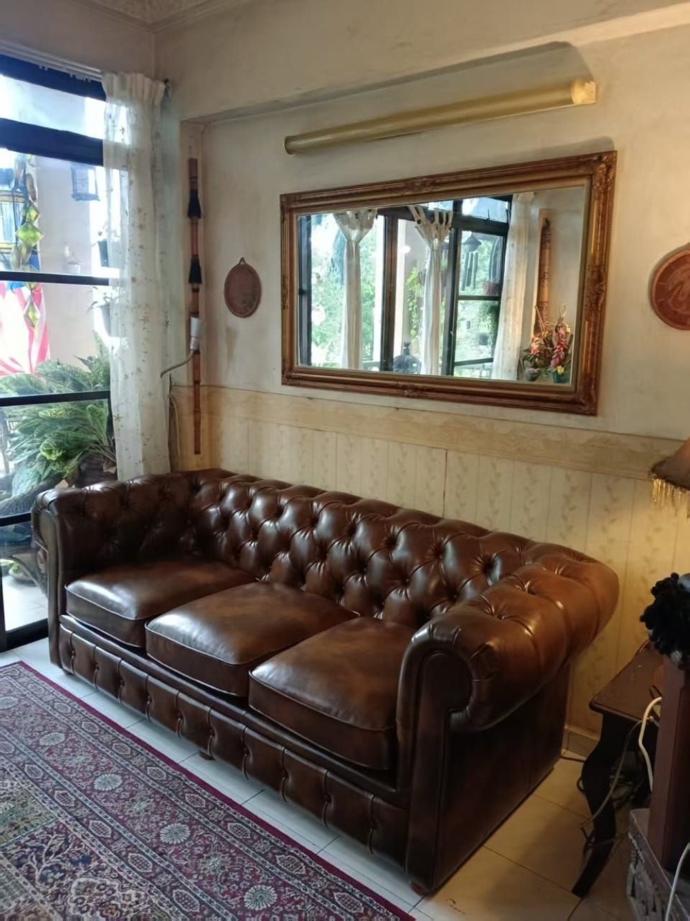Chesterfield Sofa Malaysia – Premium Brown Leather 3 Seater Sofa | Luxury Classic Living Room Sofa KL Penang Johor