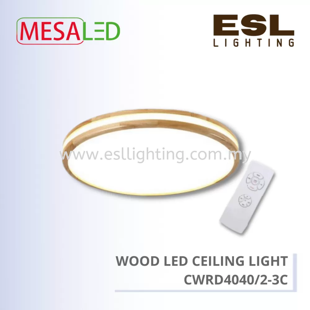MESALED LED CEILING LIGHT WOOD ROUND 30W x 2 - CWRD4040/2-3C
