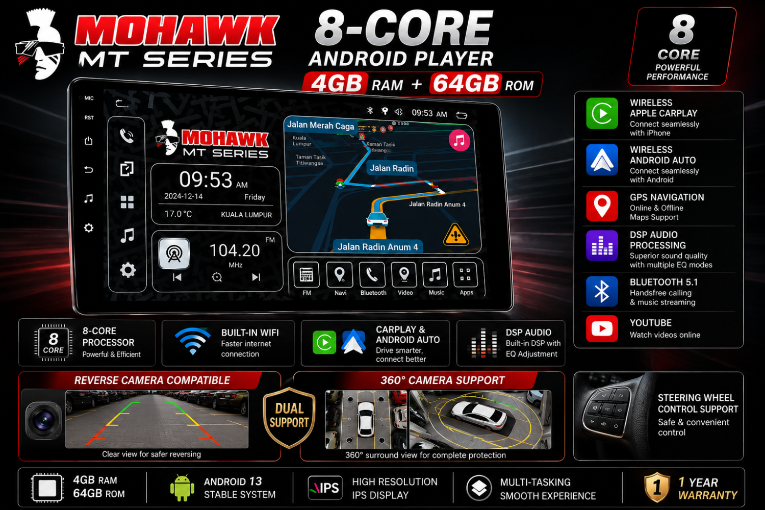 Mohawk MT Series 8-Core Android Player (4GB + 64GB)