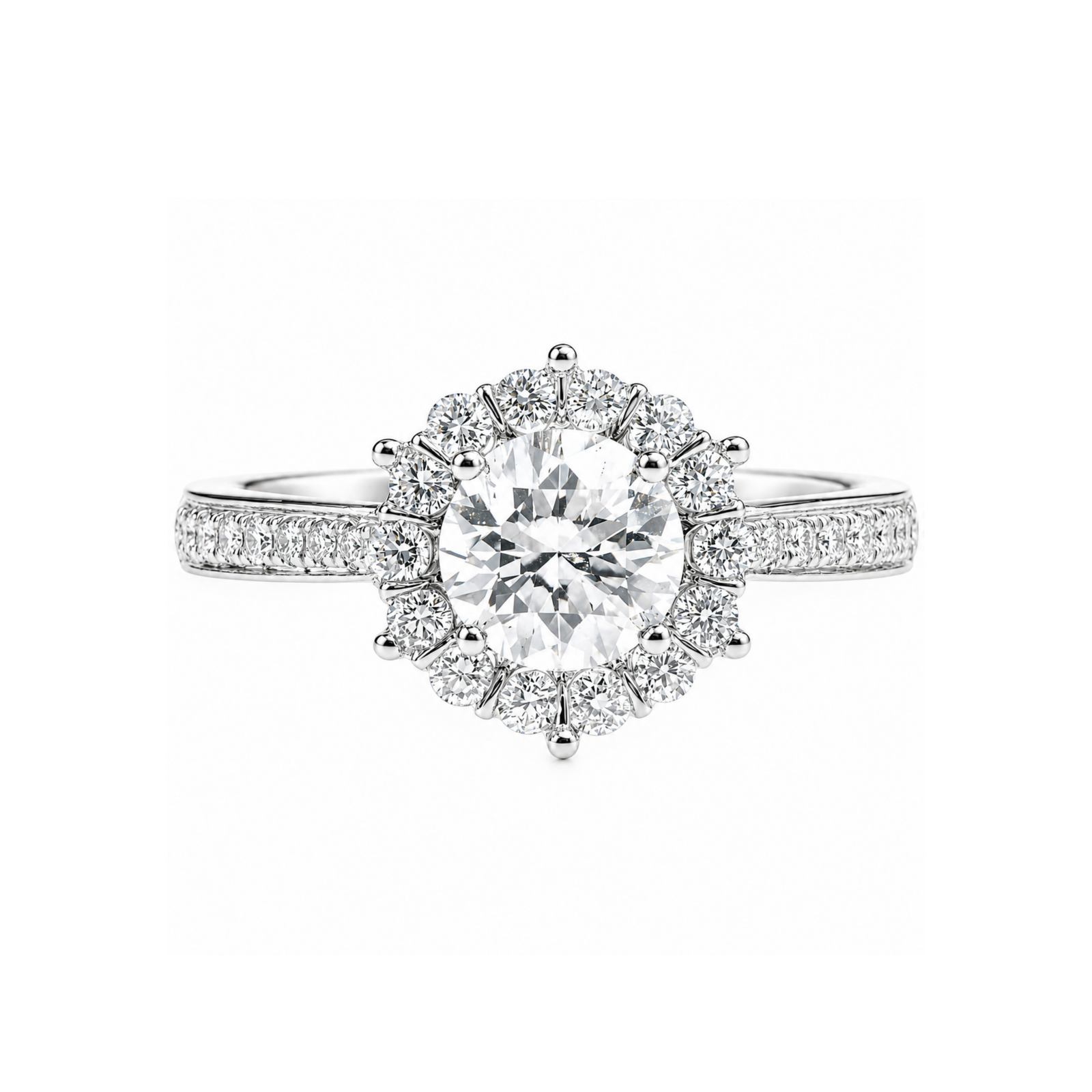 Roman & Co庐 Serenith Halo Solitaire Engagement Ring