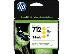 HP 712 3-pack 29-ml Yellow DesignJet Ink Cartridge