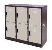 Half height 6 compartment steel locker