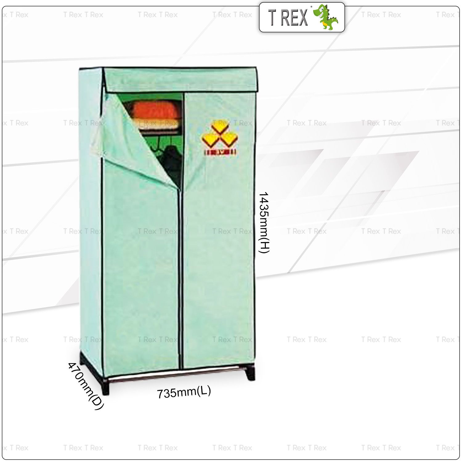 3V Bella Plastic Wardrobe With Zip (Random Color)