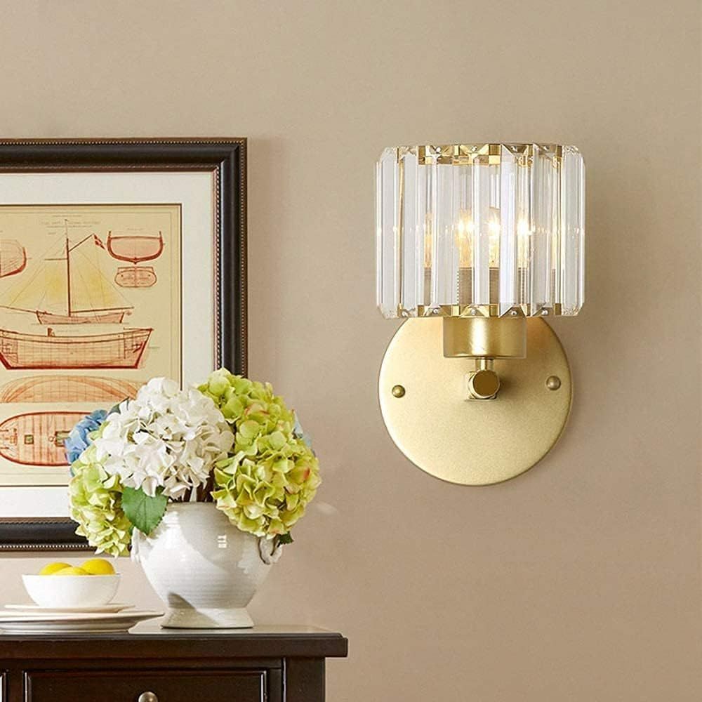 MODERN INDOOR GOLDEN GLASS WALL LAMP - 13139/1