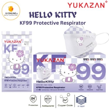 Yuka Zan KF99 Hello Kitty Berries Protective Respirator Face Mask (10 Pcs/Pack & 50 Pcs/Box) - ADULT