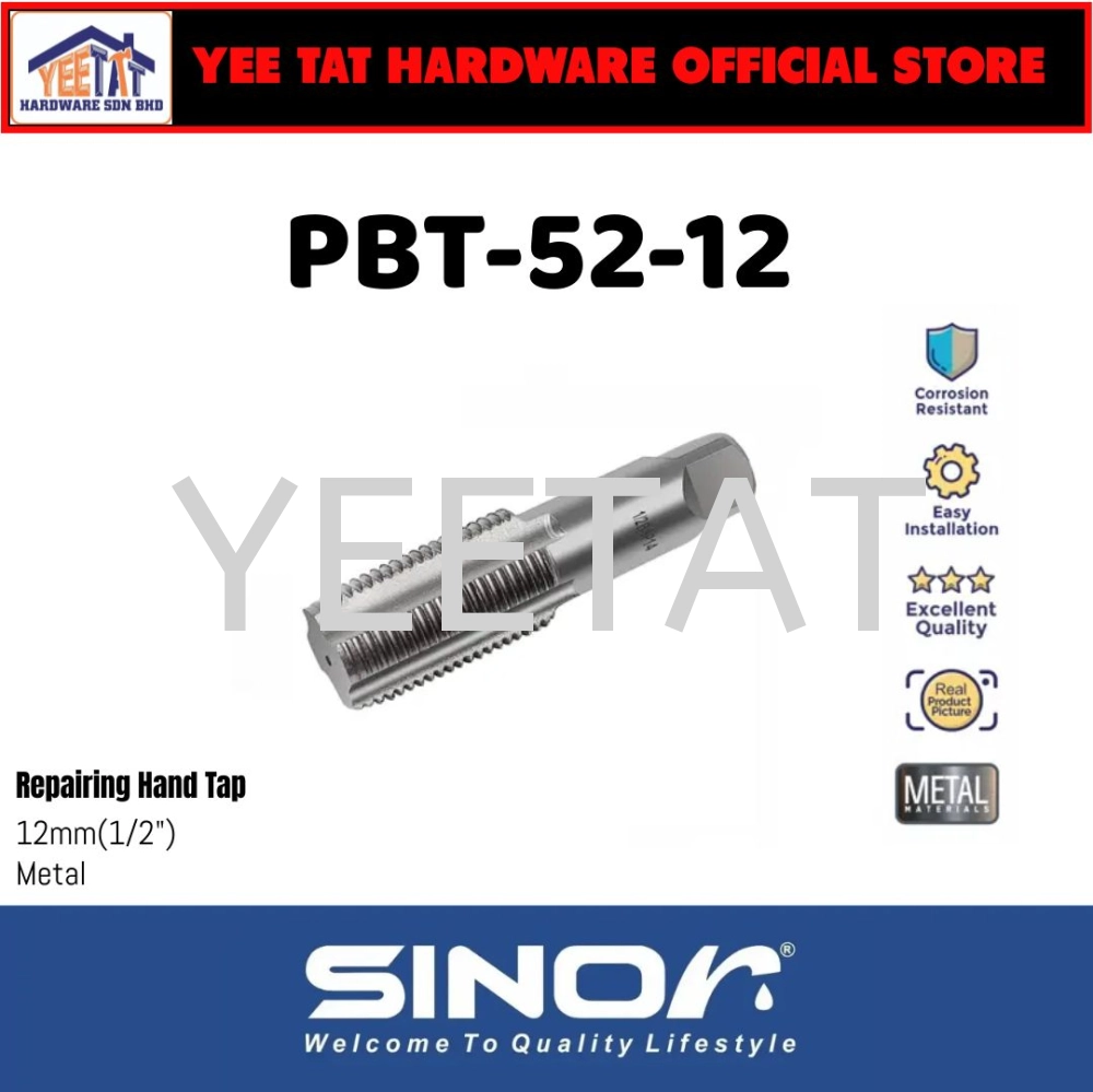 [ SINOR ] PBT-52-12 REPAIRING HAND TAP 12MM (1/2") THREAD REPAIR