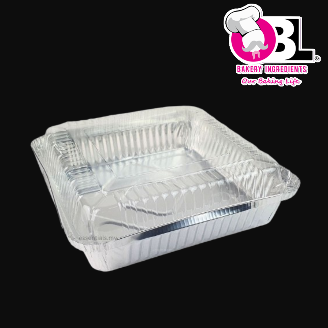 104181 11370P SQ W/LID ALUM TRAY 5'S