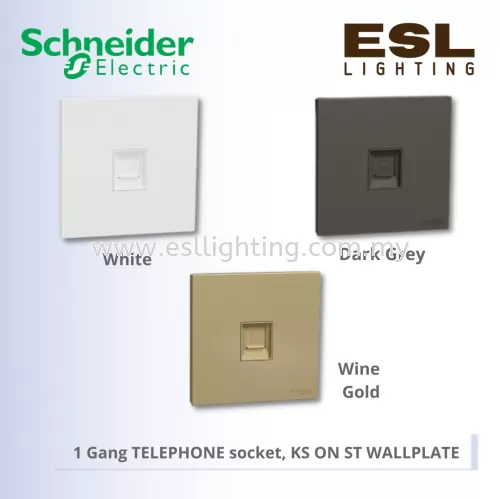 SCHNEIDER AvatarOn C 1 Gang Telephone socket, keystone on shuttered wallplate - E8731RJS4_WE E8731RJS4_WG E8731RJS4_DG