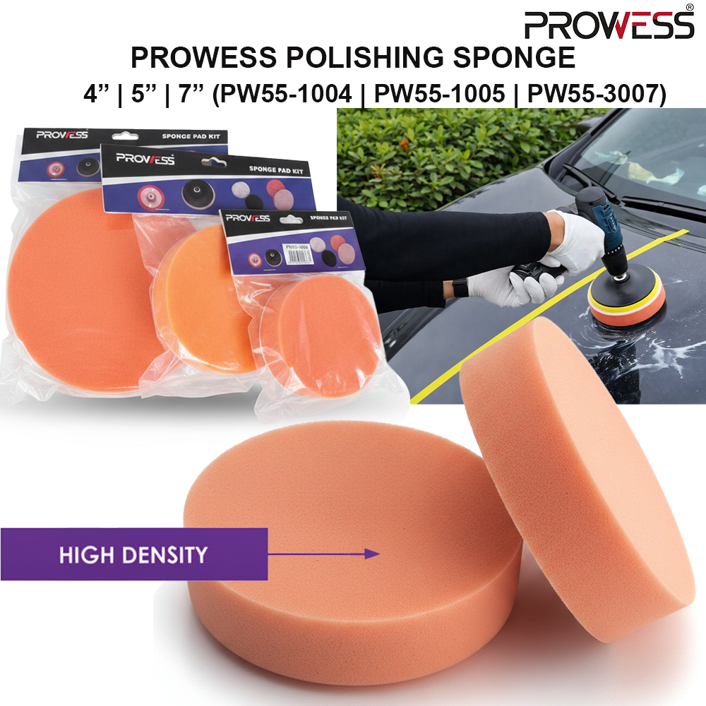 PROWESS POLISHING SPONGE  | FOAM POLISHING PAD | PROFESSIONAL BUFFING & SURFACE FINISHING SPONGE 4" | 5" 7" X 1 1/4" (PW55-1004 | PW55-1005 | PW55-1007)