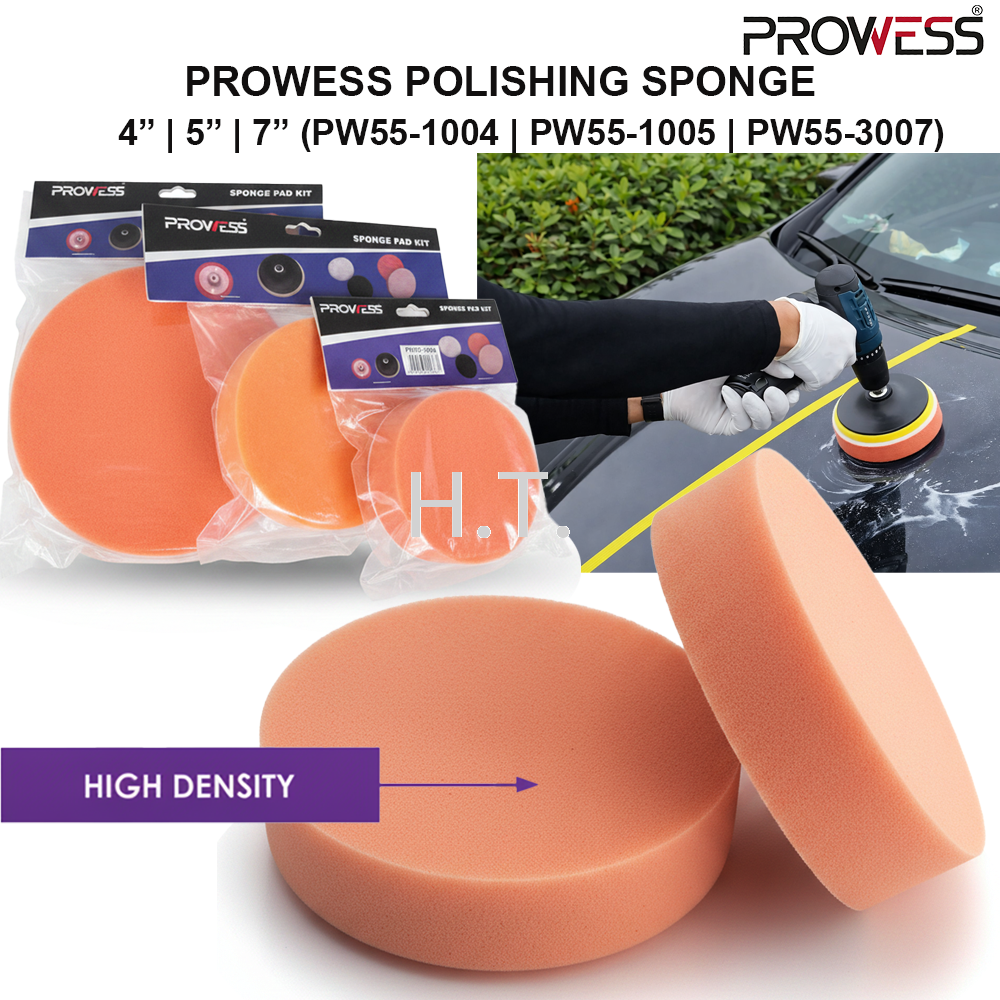 PROWESS POLISHING SPONGE | FOAM POLISHING PAD | PROFESSIONAL BUFFING & SURFACE FINISHING SPONGE 4" | 5" 7" X 1 1/4" (PW55-1004 | PW55-1005 | PW55-1007)