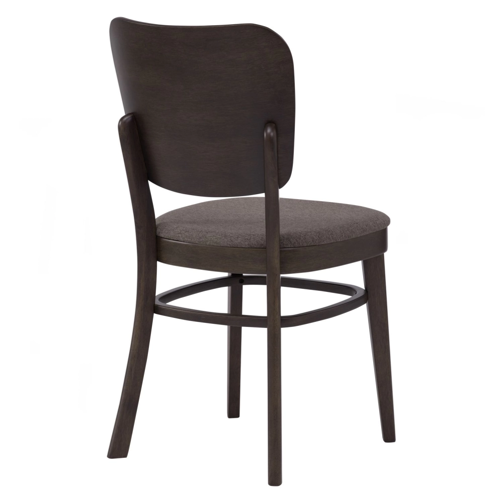 Beverly Dining Chair (Dark Walnut, Brown Fabric)