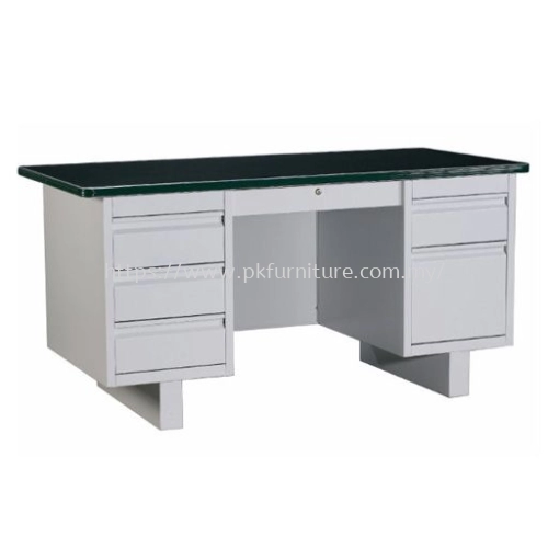 Steel Table Desk - PK-MPD-2-LT-GN-G2 - 5 FOOT DOUBLE PEDESTAL DESK