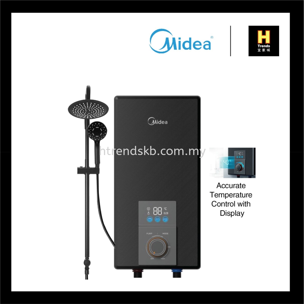 Midea Instant Water Heater With Rain Shower & Tap Set (DC Inverter Pump) MWH-4555EMBPMY(B)BRS