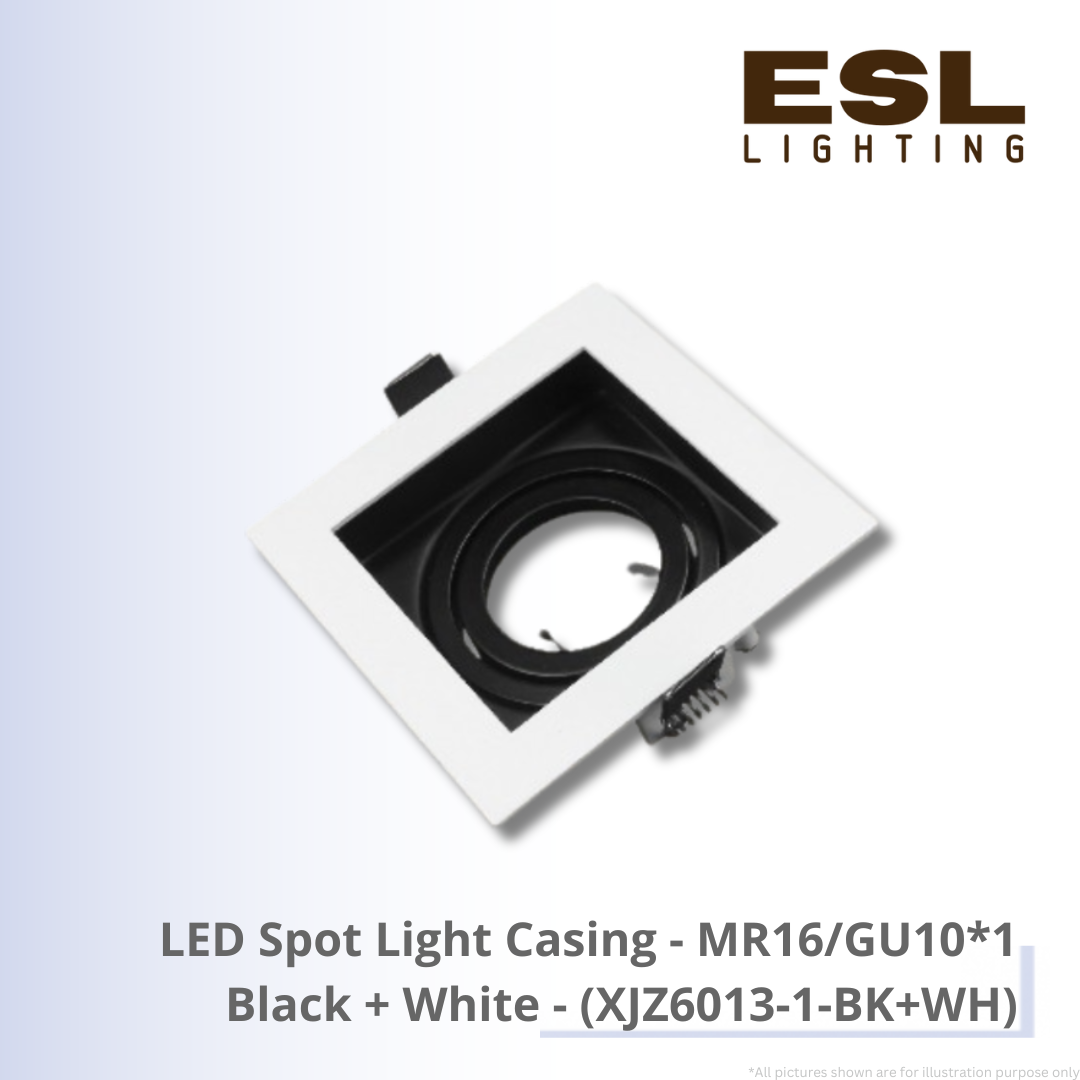 LED Spot Light Casing MR16/GU10*1 Black + White - XJZ6013-1-BK+WH