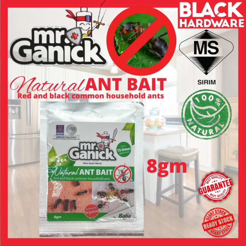 Black Hardware Mr Ganick Anti Ant Killer Killing Bait Powder Oganic Racun Ubat Semut Serbuk Berkesan Api Organik 蚂蚁药 粉