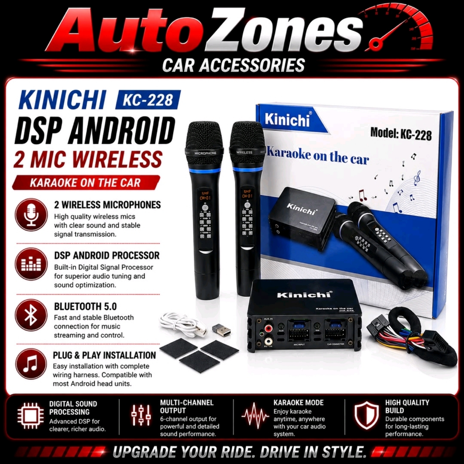 DSP 4ch Andriod Wireless MicrophoneWireless Karaoke Microphone