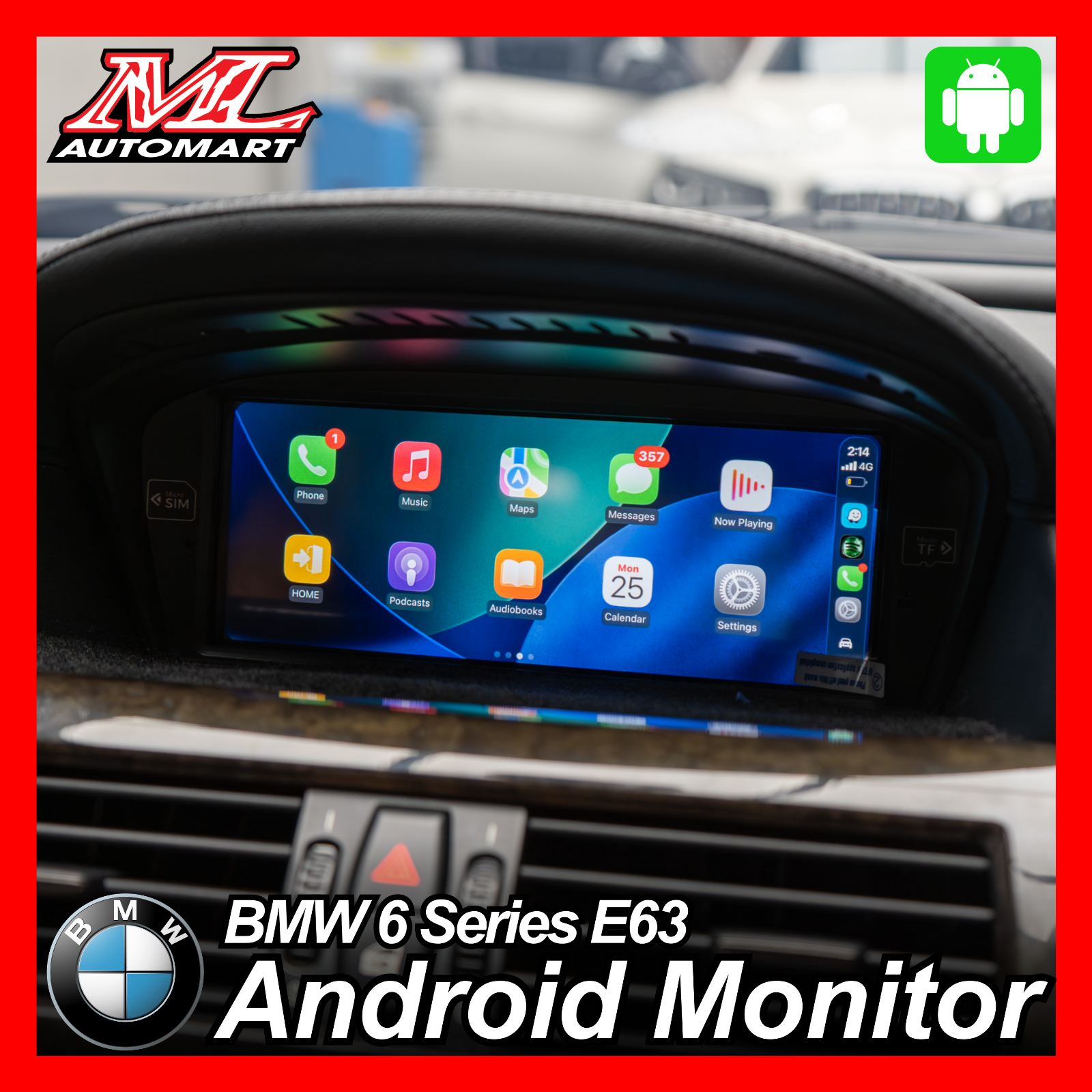 BMW 6 Series E63 Android Monitor (8.8")