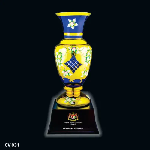 Elegant Golden Crystal Vase - ICV 031