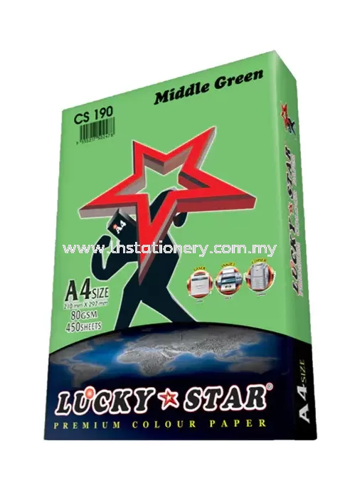 Lucky Star A4 Colour Simili Paper 80gsm 450 Sheets Light Colour  