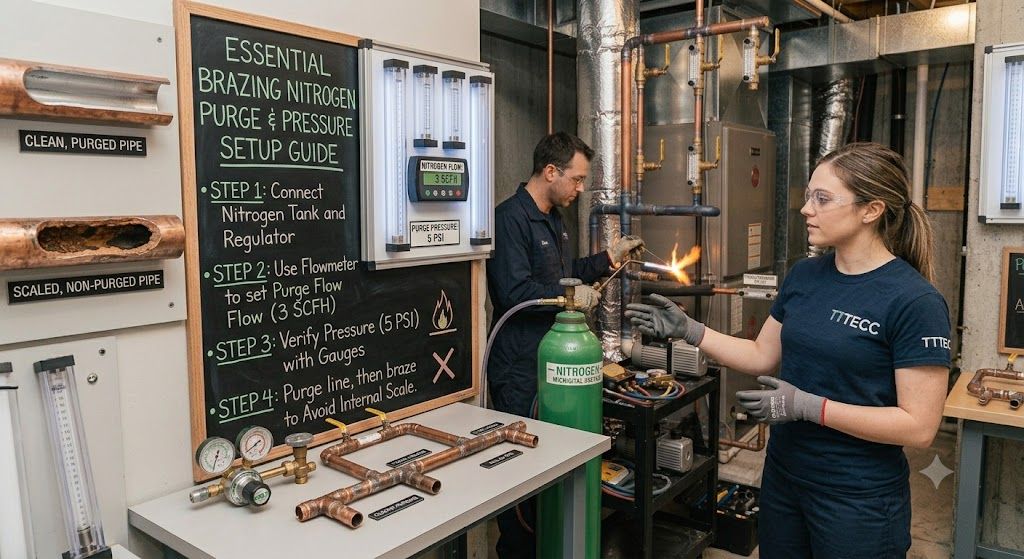 HVAC refrigeration brazing nitrogen setup guide