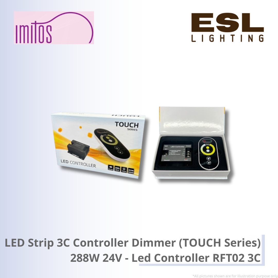 IMITOS LED Strip 3C Controller Dimmer (TOUCH Series) 288W 24V - Led Controller RFT02 3C