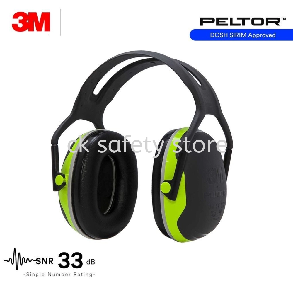 3M X4A Peltor Premium Earmuffs/ Over-The-Head Safety Earmuffs/ SNR 33 dB