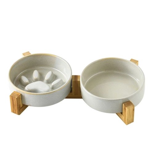 Grey Double Bowl Set