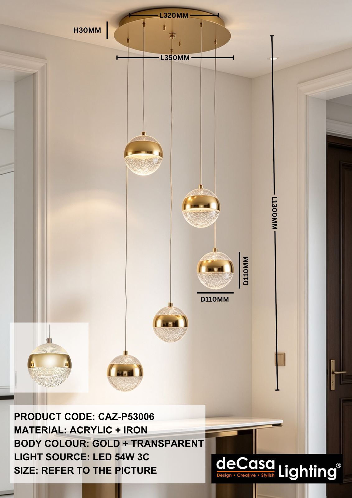 MODERN 5 IN 1 PENDANT LIGHT(CAZ-P53006)