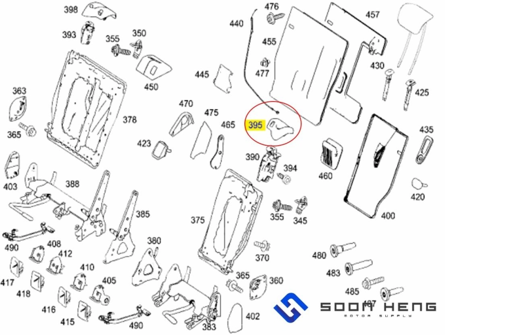 Mercedes-Benz W169 and W245 - Rear Left Seat Folding Lock Cover (Original MB)