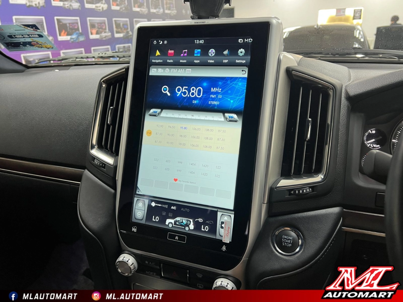 Toyota Land Cruiser LC200 2016-20 Vertical Style Android Monitor (13.6")