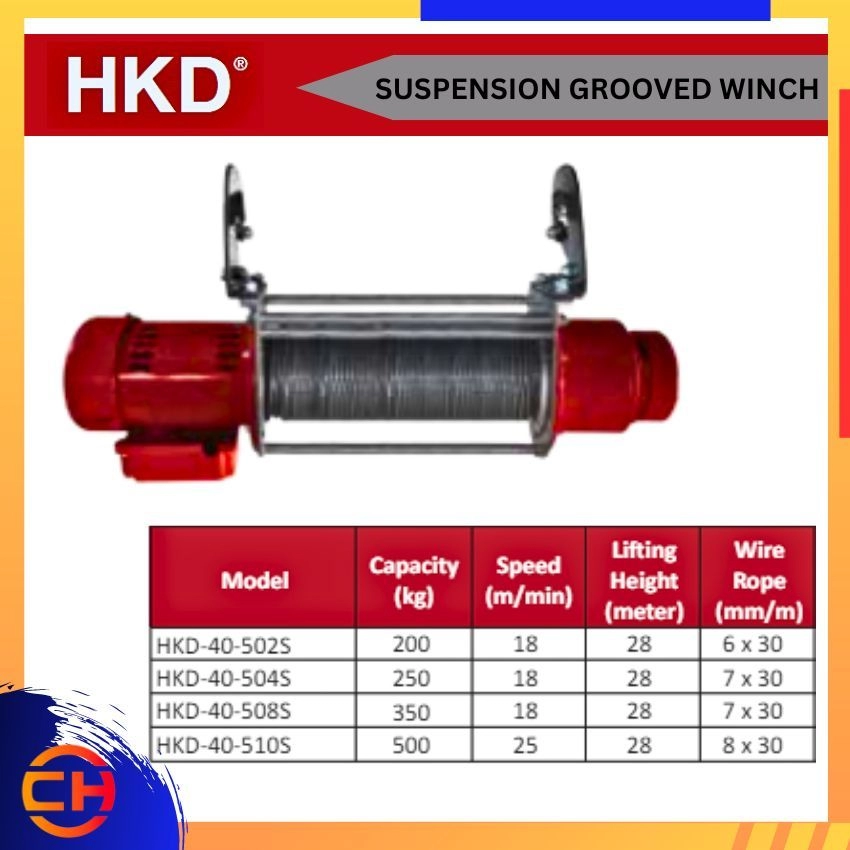 HKD SUSPENSION GROOVED WINCH SINGLE PHASE / 3 PHASE 