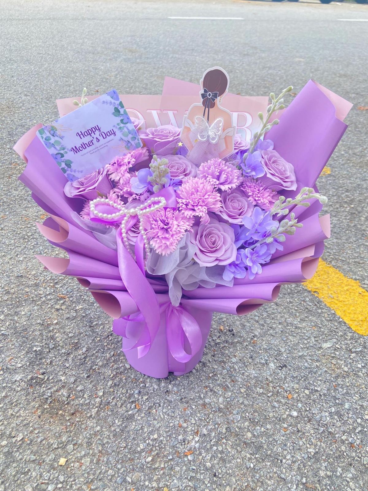 Soft Lavender Soap Flower Bouquet
