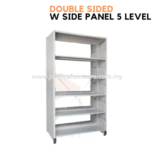Library Rack Double Sided with Side Panel (5 Level)