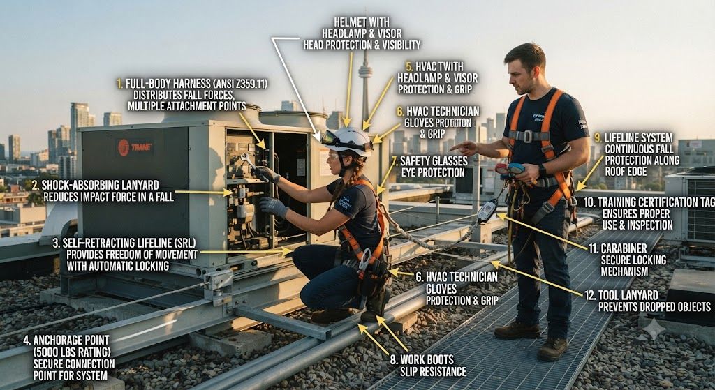 HVAC fall protection PPE equipment guide