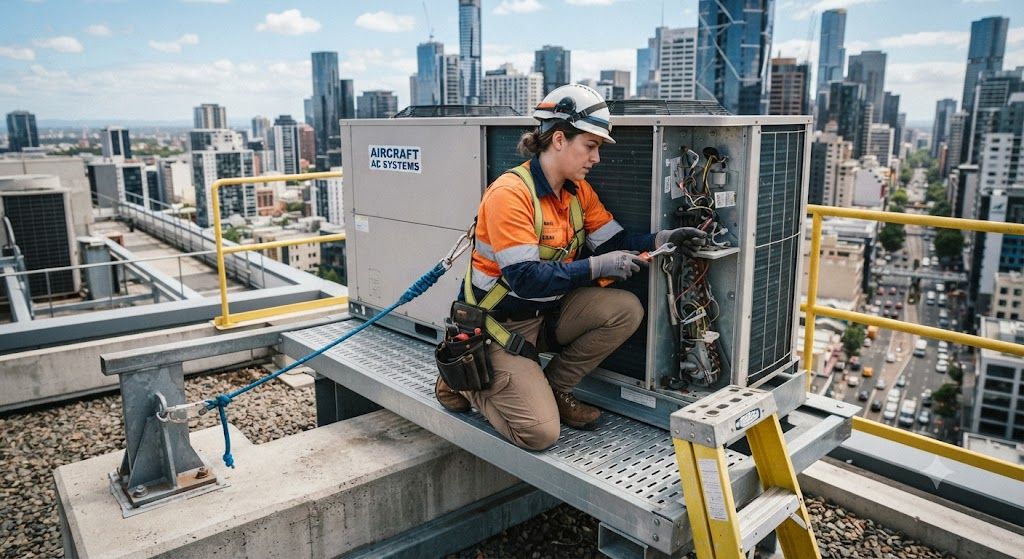 aircond maintenance elevated location safety