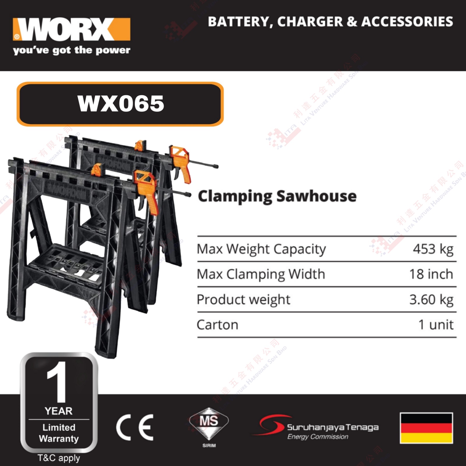 WORX BRAND CLAMPING SAWHOUSE - WX065