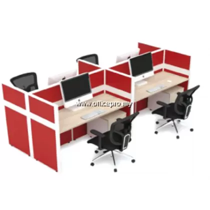 Workstation Office Cluster Of 4 Seater | Office Cubicle | Office Partition Bukit Tinggi IPWT4-06 