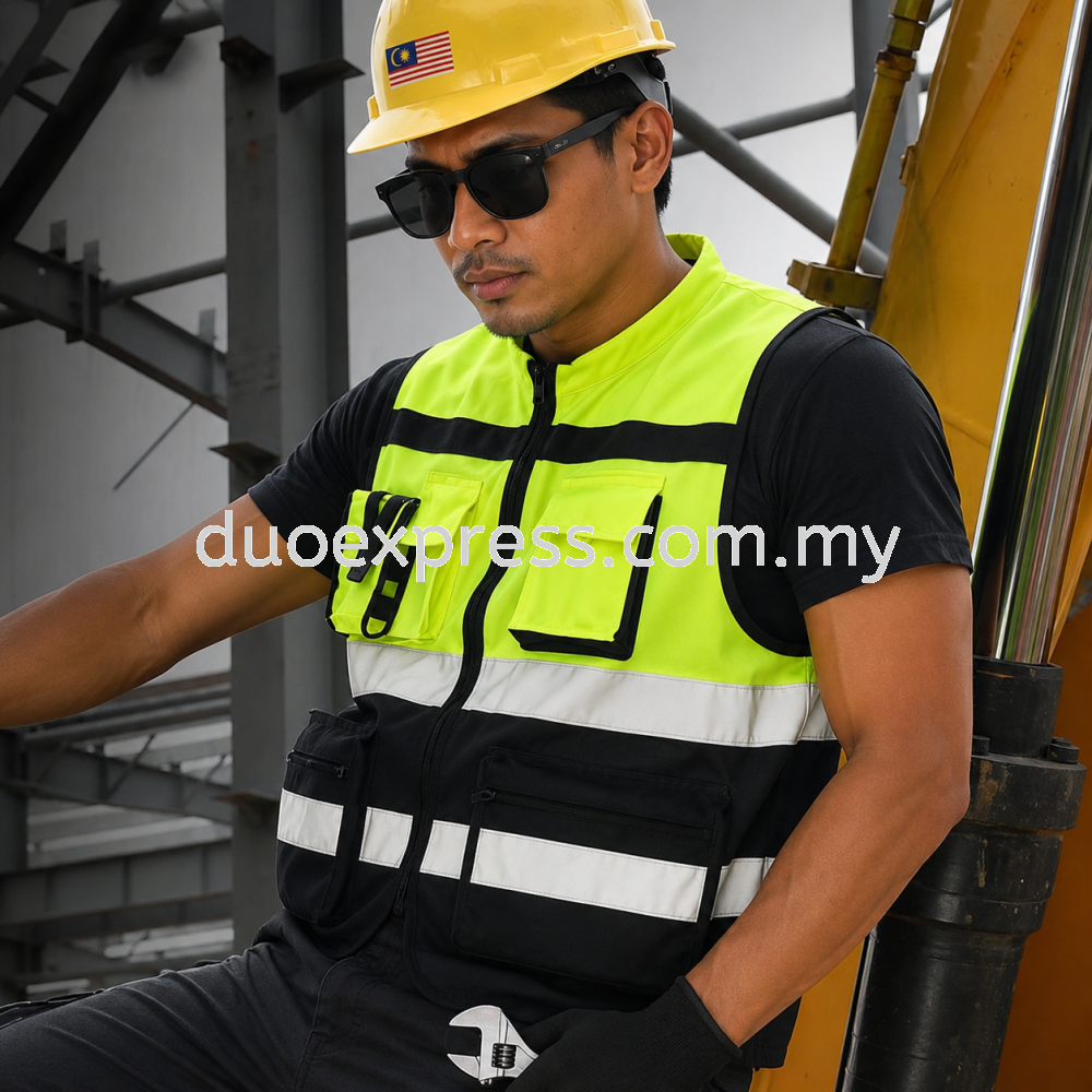 Safety Vest Multi Pocket - Reflective Vest for Construction & Security Ready Made -Safety Vest with logo printing
