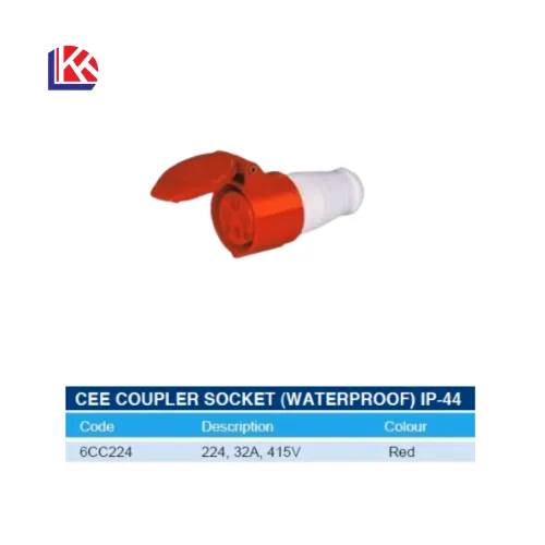 32A CEE COUPLER SOCKET 224 (WATERPROOF) IP-44