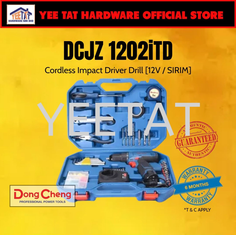 [ DONGCHENG ] DCJZ1202iTD 12V Cordless Impact Driver Drill Combo Kit