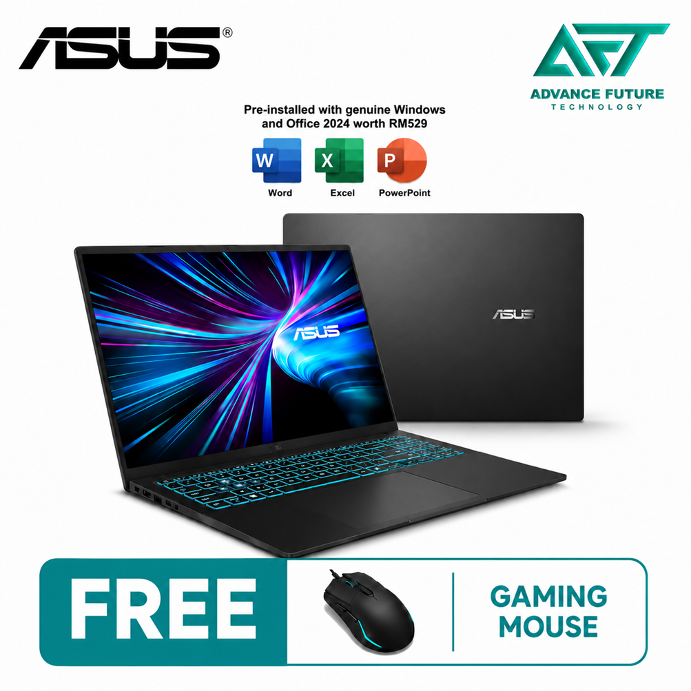 Asus Gaming V16 V3607V-HRP206WS 16" WUXGA 144Hz Gaming Laptop Black ( Intel Core 5 210H, 16GB, 512GB SSD, RTX5050, W11, H&S 2024&M365 )
