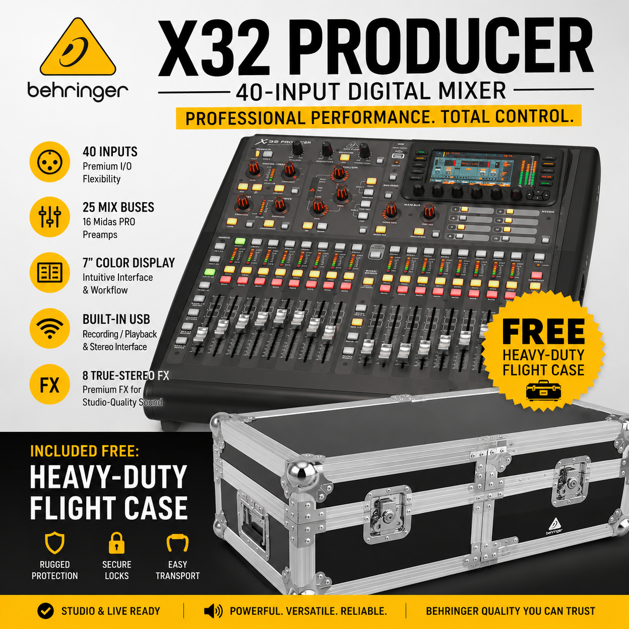 Behringer X32 Producer – Pencampur Digital 40-Input dengan Kotak Penerbangan Percuma