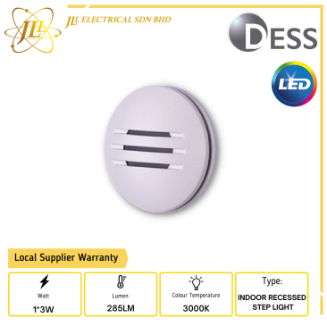 DESS GLED4016 1*3W 265V 285LM 3000K INDOOR LED RECESSED STEP LIGHT