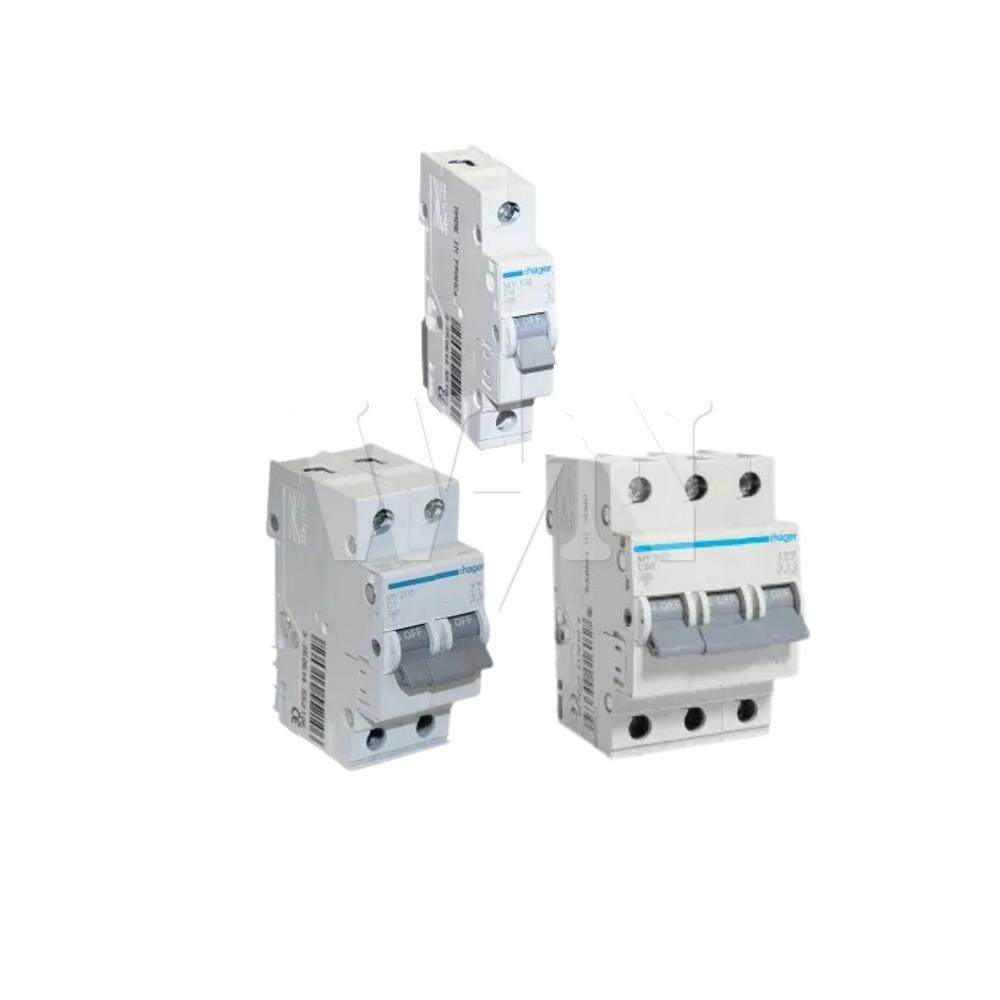 HAGER MCB 4.5KA 1/2/3 POLE 6-63A