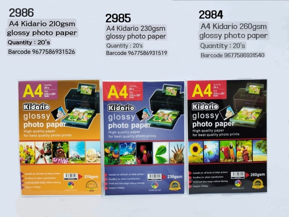 KIDARIO A4 SIZE GLOSSY PHOTO PAPER Papers/Cards/Mounting Board/Stickers ...