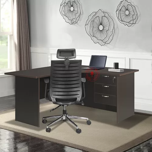 1500mm x 1500mm L Shape Table with Fixed Pedestal | Office Desk | Writing Table | Meja Pejabat | Meja Office | Meja L Shape