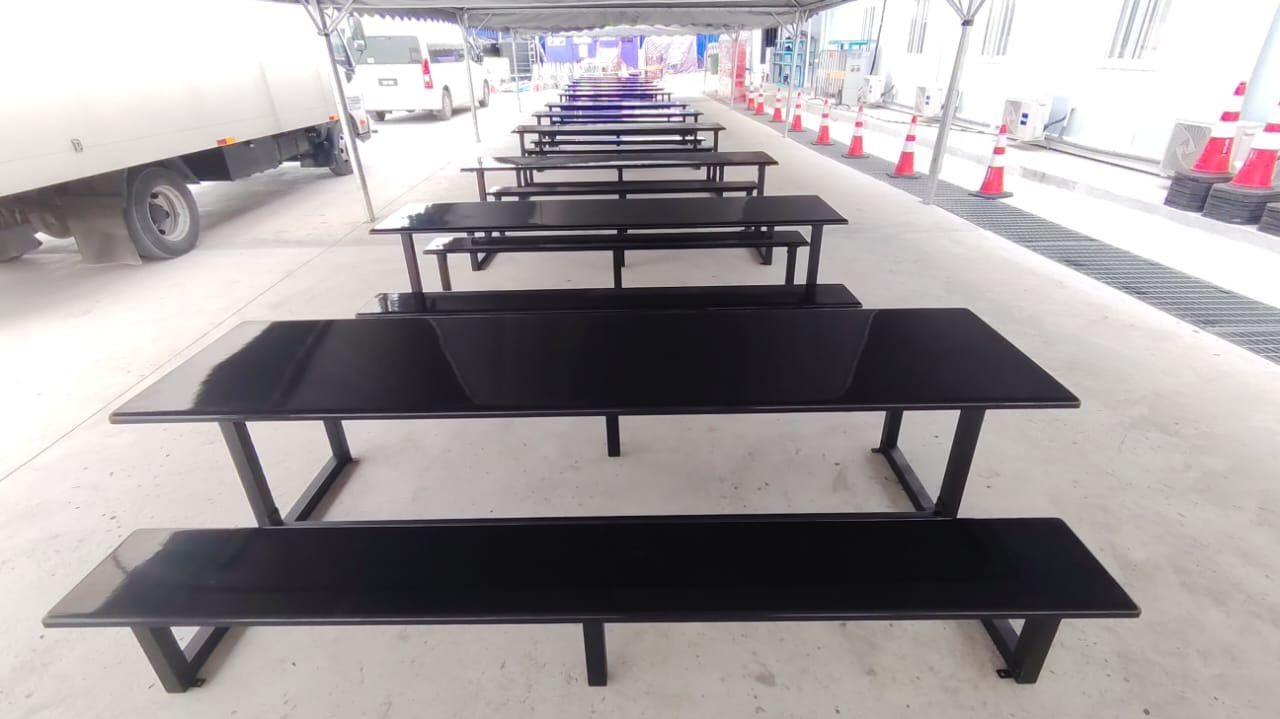 8 Seater Fibreglass Canteen Table Set | Heavy Duty Canteen Table & Bench Supplier Malaysia | Factory Canteen Table & Bench | Hostel Dining Furniture | Industrial Canteen Set Malaysia | Penang, Batu Kawan, Kulim Hi Tech, Lunas, Butterworth, Georgetown,Bayan Lepas, KL, Puchong