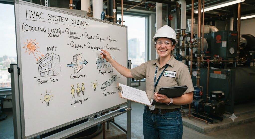 HVAC system sizing cooling load formula