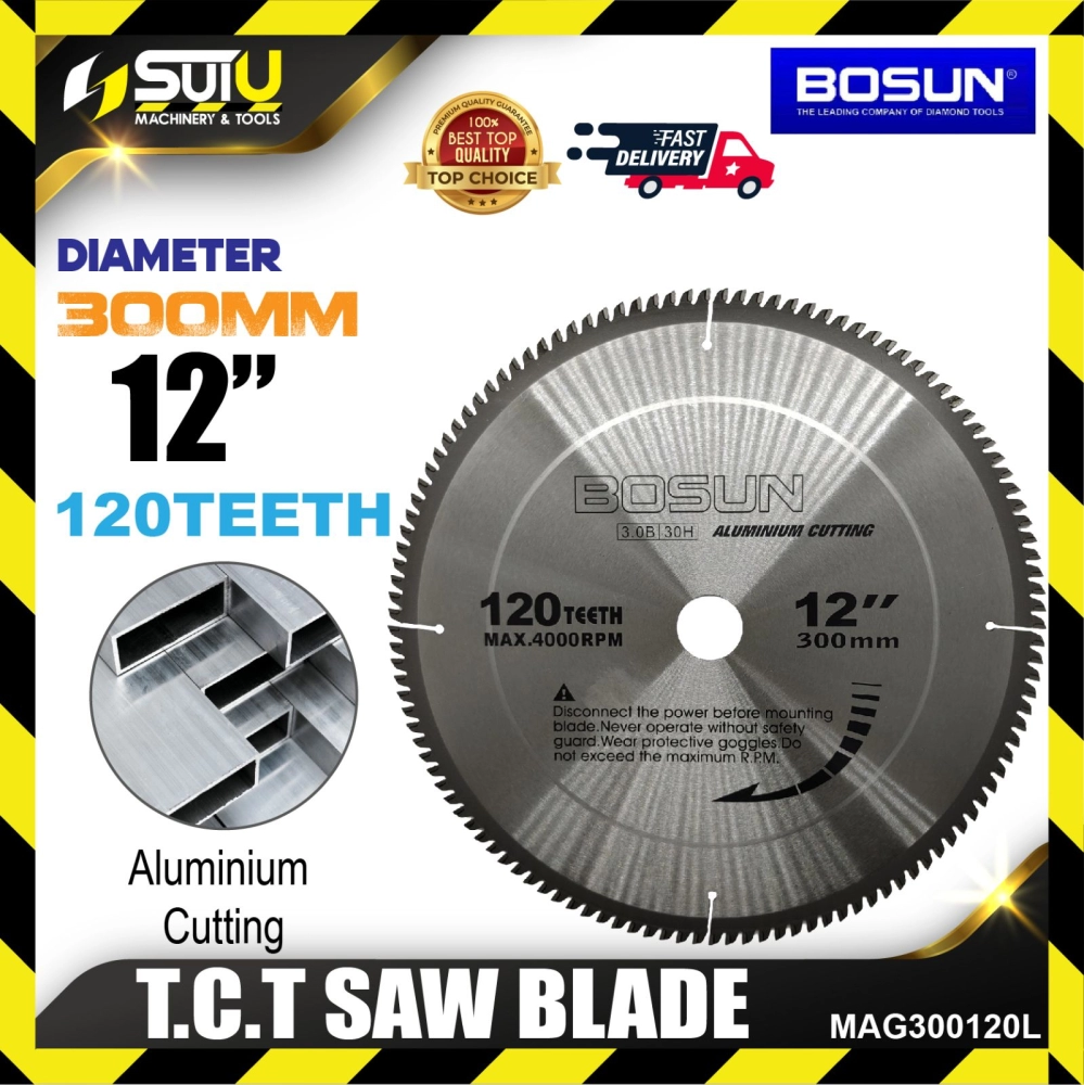 BOSUN MAG300120L / MAG300120 1PCS 12" 120 Teeth TCT Saw Blade for Aluminium